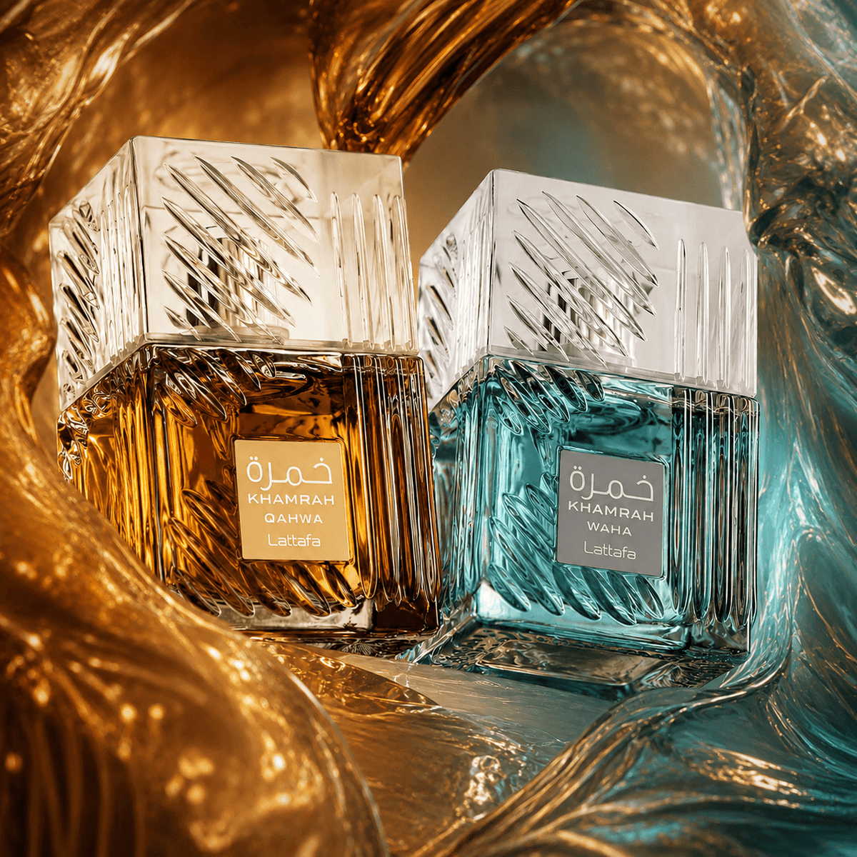 Lattafa - Kit Khamrah Waha + Qahwa - Perfumes Lattafa Compartilháveis (100 ML)